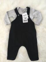 Conjunto Jardineira Moletom preto/mescla light Conjunto Jardineira Moletom preto/mescla light