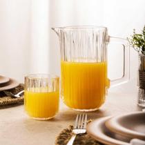 Conjunto Jarra 1,45L E 6 Copos 300ml Cristal 7 Peças Bangkok - Wolff