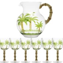 Conjunto Jarra 2,8 L E 6 Taças Em Acrílico Palm Tree 495Ml