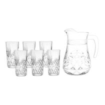 Conjunto Jarra 6 Copos Vidro 250ml Ideal Para Servir Bebidas