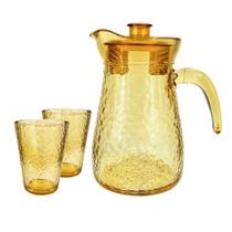 Conjunto Jarra 6 Copos Vidro 7 Peças Resistente para Suco Água Bebidas e Mesa Posta