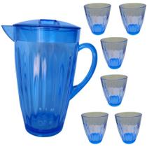 Conjunto Jarra Água Suco Chá 2 Litros + 6 Copos Elegance 400 ml Conjunto Jarra Água Suco Chá 2 Litros + 6 Copos Elegance 400 ml