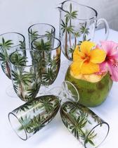 Conjunto Jarra E 6 Taças Palm Tree Coqueiro Cristal Wolff - Color Conjunto Jarra E 6 Taças Palm Tree Coqueiro Cristal Wolff - Color