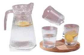 Conjunto Jarra E Copos De Vidro 1620ml 270ml 5 Peças