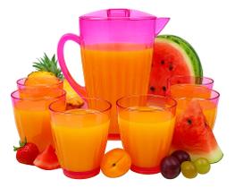 Conjunto Jarra E Copos Elegance Com 7 Peças Rosa Sofisticado