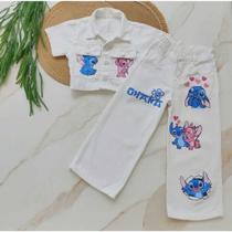 Conjunto Jeans Calça + Blusa Stitch Blogueira Mini Diva Fashion Infantil Menina Kids Criança Cropped Conjunto Jeans Calça + Blusa Stitch Blogueira Mini Diva Fashion Infantil Menina Kids Criança Cropped