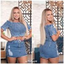 conjunto jeans destroyed rasgo azul claro tam 40 - majestade modas