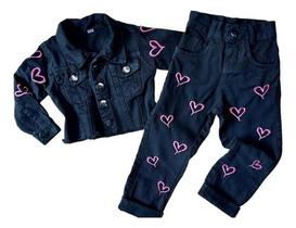 Conjunto Jeans Infantil Menina Calça Jaqueta Blogueirinha