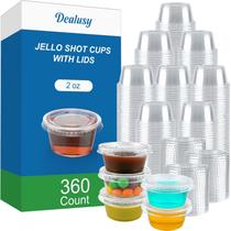 Conjunto Jello Shot Cups Dealusy 360 de 60 ml com tampas de plástico seguro para alimentos