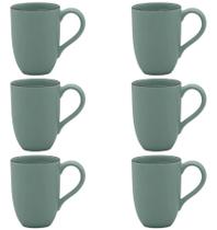 Conjunto Jogo 6 Canecas Xícaras Oxford Flat Pacífico 350 ml Cerâmica Conjunto Jogo 6 Canecas Xícaras Oxford Flat Pacífico 350 ml Cerâmica
