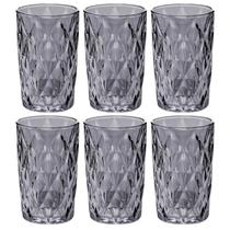 Conjunto Jogo 6 Copos Vidro Diamond Alto Grande 390Ml Linha