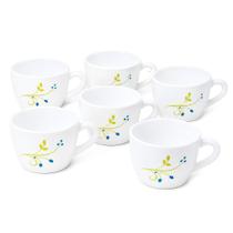 Conjunto Jogo 6 Xícaras Vidro 130ml Tropical Lagoon Branco Estampado Café Chá Cappuccino Mesa Posta Conjunto Jogo 6 Xícaras Vidro 130ml Tropical Lagoon Branco Estampado Café Chá Cappuccino Mesa Posta