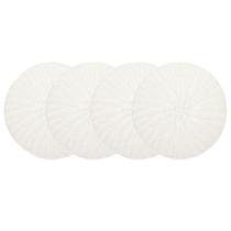 Conjunto Jogo Americano Sousplat Redondo Rattan Branco 38Cm Conjunto Jogo Americano Sousplat Redondo Rattan Branco 38Cm