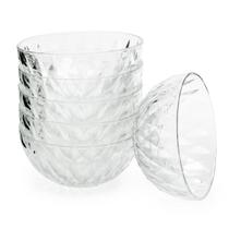 Conjunto Jogo Bowl Tigela Diamante Transparente 6 Pçs 400Ml