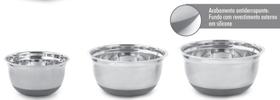 Conjunto/Jogo Bowls em Inox com Silicone Mimo Style Conjunto/Jogo Bowls em Inox com Silicone Mimo Style