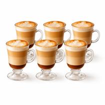 Conjunto Jogo Canecas Café Chá Capuccino 6 Pçs Vidro 120ml Mesa Posta Elegante Luxo Presentear Nespresso