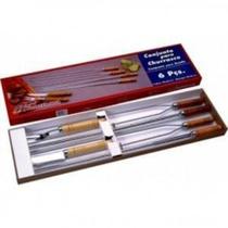 Conjunto Jogo Churrasco Kit Gaúcho c/ Espeto Duplo e Talheres 6 pçs - Loja Catarinense Conjunto Jogo Churrasco Kit Gaúcho c/ Espeto Duplo e Talheres 6 pçs - Loja Catarinense