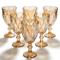 Conjunto Jogo de 6 Taças de Vidro Cristal Diamond Casa Cristalina 340ml Cor:Âmbar Conjunto Jogo de 6 Taças de Vidro Cristal Diamond Casa Cristalina 340ml Cor:Âmbar