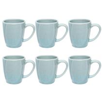 Conjunto Jogo De Canecas Ryo Blue Bay 260ml Oxford Cerâmica Azul