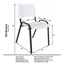 Conjunto Jogo De Mesa 70x120 Com 4 Cadeiras Iso Branca Para Sorveterias Lanchonetes Em Aço E Polipropileno
