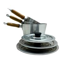 Conjunto/ Jogo de Panelas 3pçs Alumínio Grosso 14-16-18cm