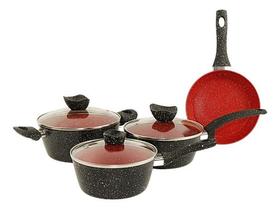 Conjunto Jogo De Panelas Antiaderente 4 Peças Tampa De Vidro Frigideira Gourmet Cozinha Conjunto Jogo De Panelas Antiaderente 4 Peças Tampa De Vidro Frigideira Gourmet Cozinha