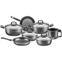 Conjunto Jogo de Panelas Antiaderente Safira Cristal Grafite Com Cabo Antitérmico + 7 Peças MTA