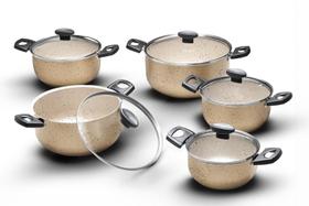 Conjunto Jogo De Panelas Caçarola Antiaderente 5 Peças