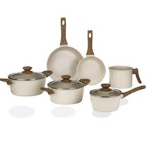 Conjunto Jogo De Panelas Indução Ceramica 6 Peças Branco