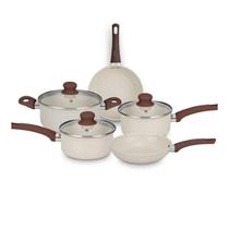 Conjunto Jogo de Panelas Serena Antiaderente 5 Peças Tampa de Vidro e Revestimento Cerâmico Mta Vani Conjunto Jogo de Panelas Serena Antiaderente 5 Peças Tampa de Vidro e Revestimento Cerâmico Mta Vani