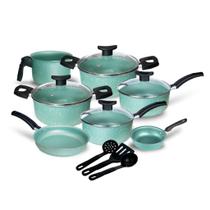 Conjunto Jogo de Panelas Teflon Viena10 Pçs Antiaderente Tampa de Vidro