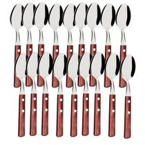 Conjunto Jogo De Talheres Talher Colheres Com Cabo Madeira Astana C/ 18 Peças Conjunto Jogo De Talheres Talher Colheres Com Cabo Madeira Astana C/ 18 Peças