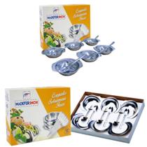 Conjunto Jogo de Tigelas com Colheres Inox para Sobremesa - Madefer