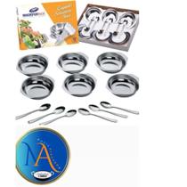 Conjunto Jogo De Tigelas Com Colheres Inox Para Sobremesa Conjunto Jogo De Tigelas Com Colheres Inox Para Sobremesa