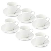 Conjunto Jogo De Xícara Branca Lisa Com Pires 80Ml
