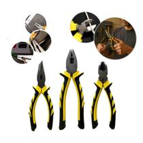 Conjunto Jogo Kit 3 Alicates Aço Polido Universal Bico Corte Completo P/ Eletricista Reparos Conjunto Jogo Kit 3 Alicates Aço Polido Universal Bico Corte Completo P/ Eletricista Reparos