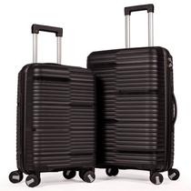 Conjunto Jogo Malas De Viagem 2 Peças Polipropileno Pequena De Bordo 10Kg Anac E Média 23Kg Para Despachar Rígida 8 Rodas 360 Resistente Lisa