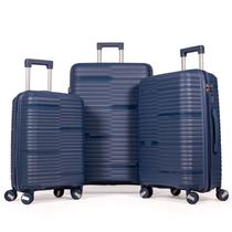 Conjunto Jogo Malas De Viagem Kit 3 Peças Pequena De Bordo 10Kg Anac Media 23 Kg E Grande 32 Kg Rodas 360 Graus Polipropileno Rígida
