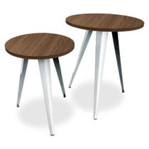 Conjunto Jogo Mesa De Canto Decorativa Lateral Ornes Para Sala Quarto