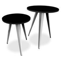 Conjunto Jogo Mesa De Canto Decorativa Lateral Ornes Para Sala Quarto