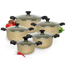 Conjunto Jogo Panelas Caçarola Antiaderente Tampa Vidro Conjunto Jogo Panelas Caçarola Antiaderente Tampa Vidro