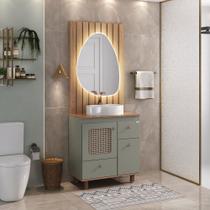 Conjunto Júlia 80 com Pés Espelho Isis orgânico LED - Fabribam