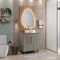 Conjunto Júlia 80 com Pés Espelho Orgânico LED - Fabribam