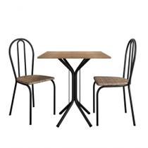 Conjunto Juliete 4 Lugares MDP com Cadeiras material sintético Carvalho e Preto Artefamol Conjunto Juliete 4 Lugares MDP com Cadeiras material sintético Carvalho e Preto Artefamol