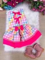 Conjunto Junino Infantil Festa Junina Quadrilha Caipira Pink - Tamanhos Variados