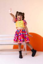 Conjunto Junino Luxo Manu Laranja Neon - Banana Club