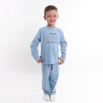 Conjunto Juvenil Azul Tecido Plush Infantis Masculino De Inverno Frio