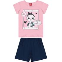 Conjunto Juvenil Blusa E Short Menina Bee Loop Ref. 13941