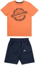 Conjunto juvenil camiseta e bermuda em moletom - 56853