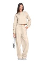 Conjunto Juvenil com Blusão e Calça Wide Leg em Moletom Gloss